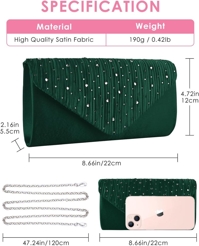 TINDTOP Evening Clutch Purses for Women Handbags for Formal Wedding Party Cocktail Prom Crossbody Shoulder Envelope Bag | for Formal Wedding, Party, Cocktail, Prom, for Formal Wedding, Party - Image 2